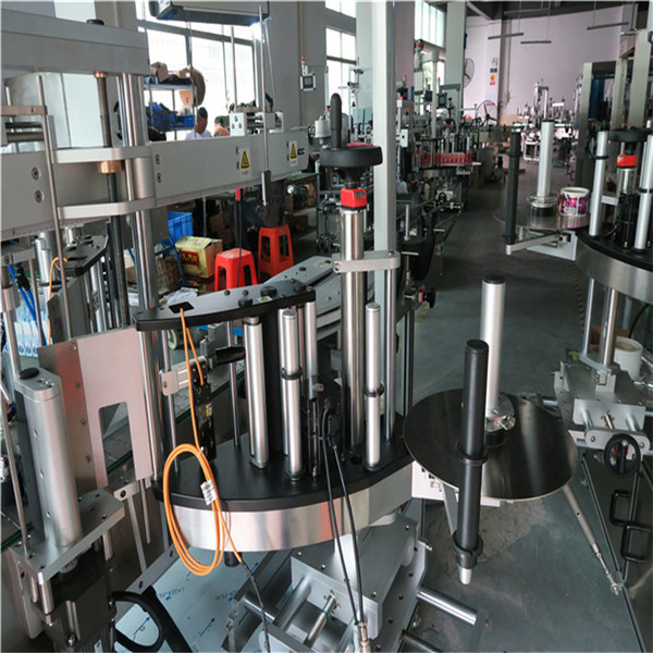 প্লাস্টিক / গ্লাস বোতল ডাবল সাইড লেবেলিং মেশিন, স্কয়ার বোতল লেবেলার